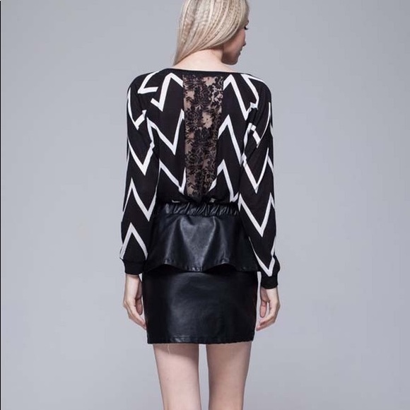 Black Pleather Faux Leather Mini Skirt - Picture 2 of 8